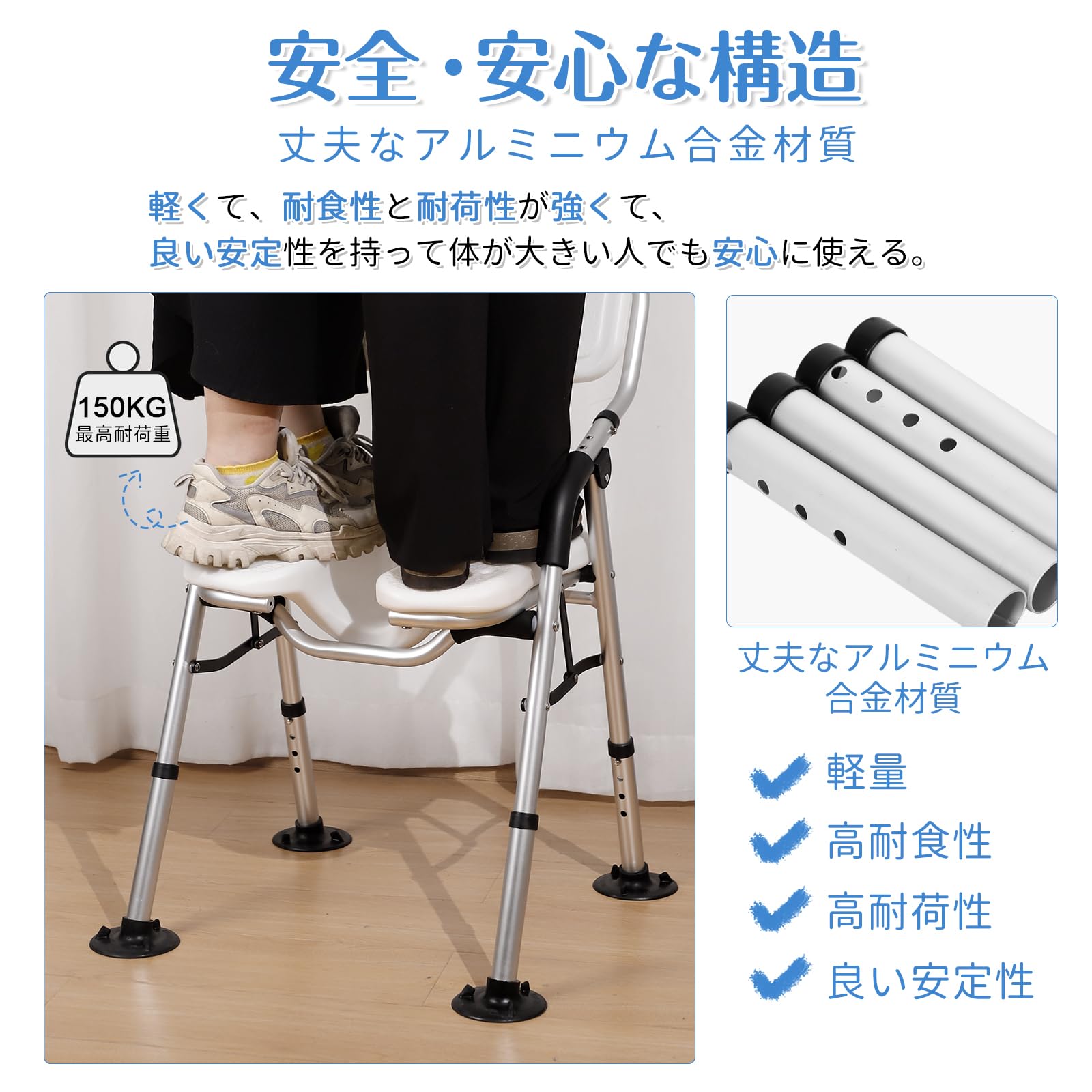 Amazon.co.jp: お風呂椅子 介護用 折りたたみ 介護 風呂 椅子 U型溝座